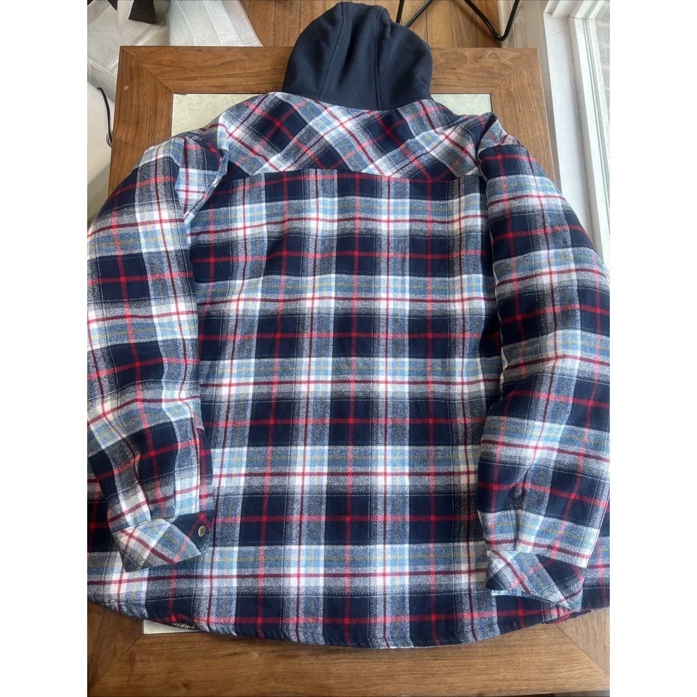 Legendary Whitetails Hooded Plaid Sherpa Lined Flannel Shirt Jacket Size 5XL